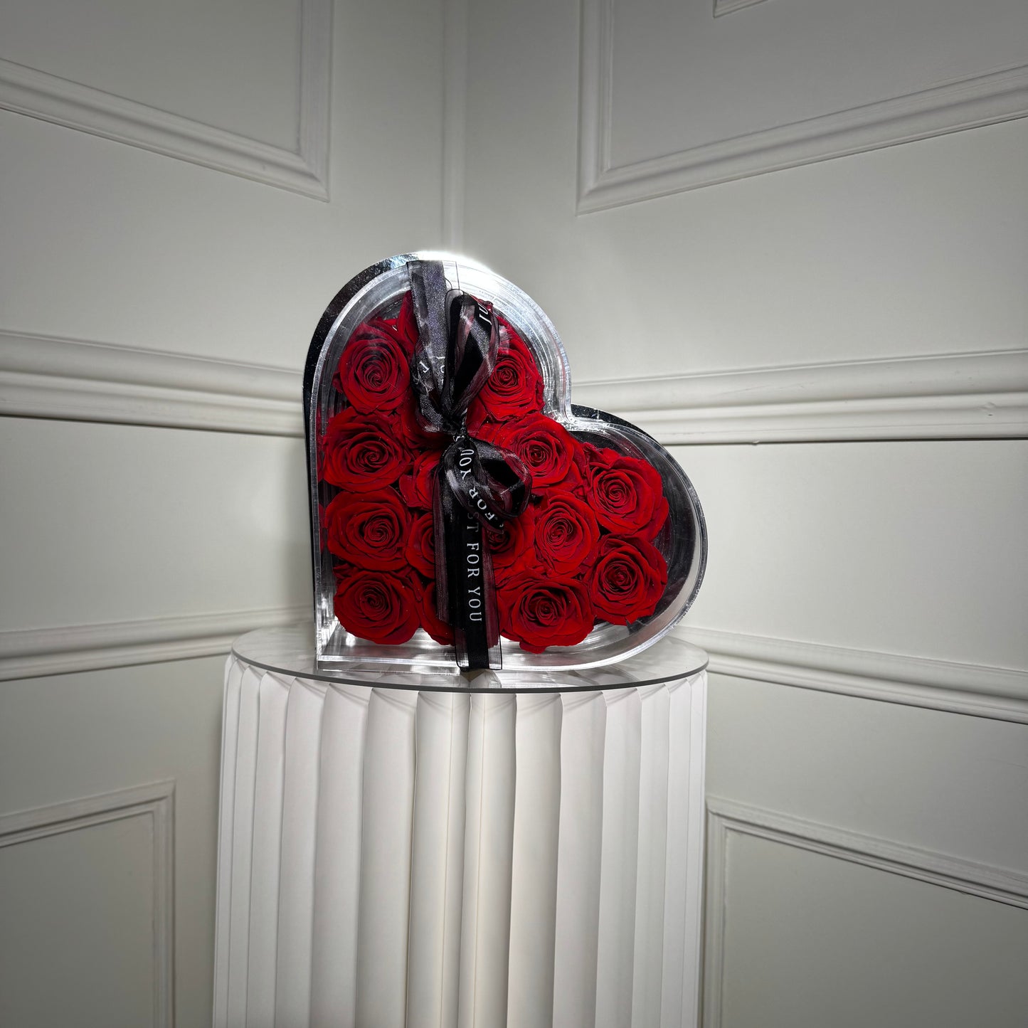 coffret coeur roses eternelles argent design luxe