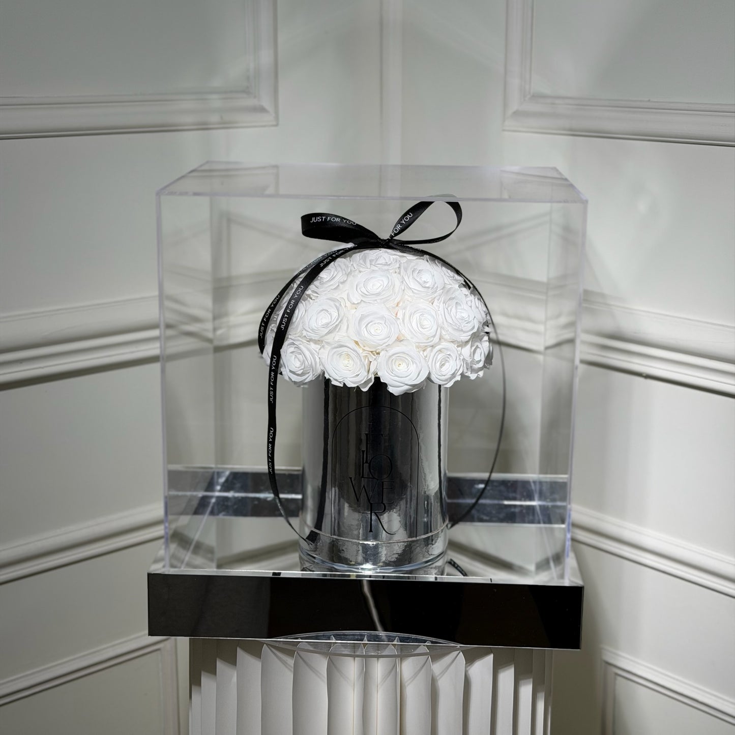 bouquet roses eternelles blanc decoration lux
