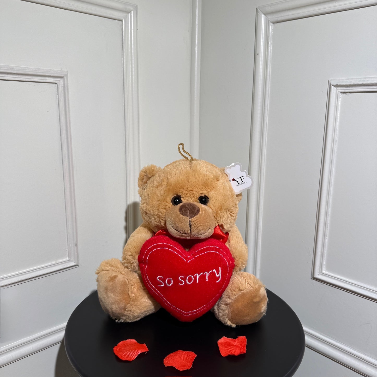 nounours marron coeur so sorry cadeau excuse romantique your flowers
