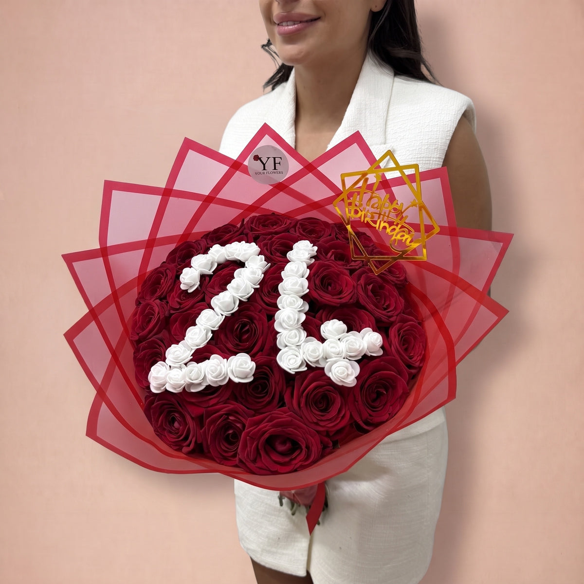Bouquet Birthday, vu de trois quarts