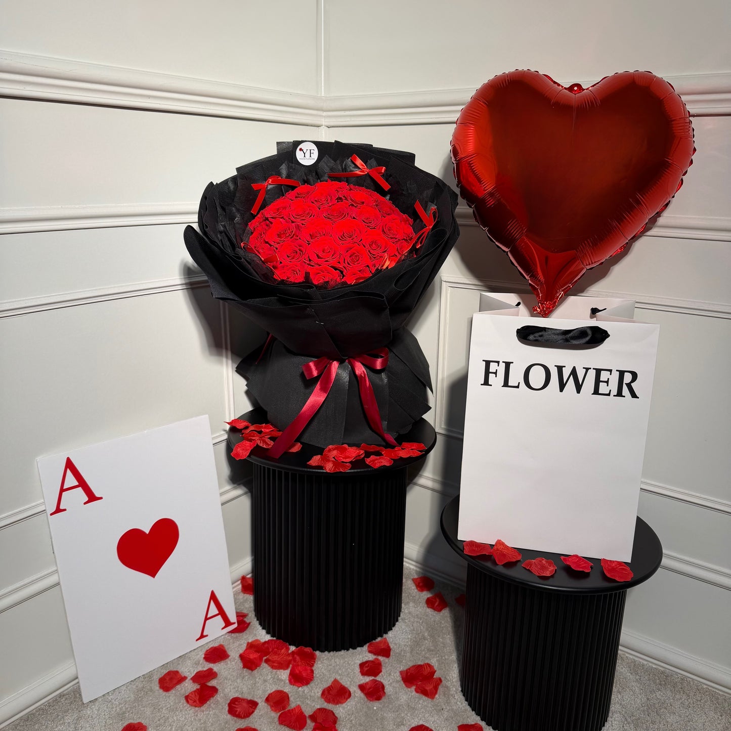 Bouquet Sensation prêt à offrir, roses rouges fraîches et finition premium – Your Flowers