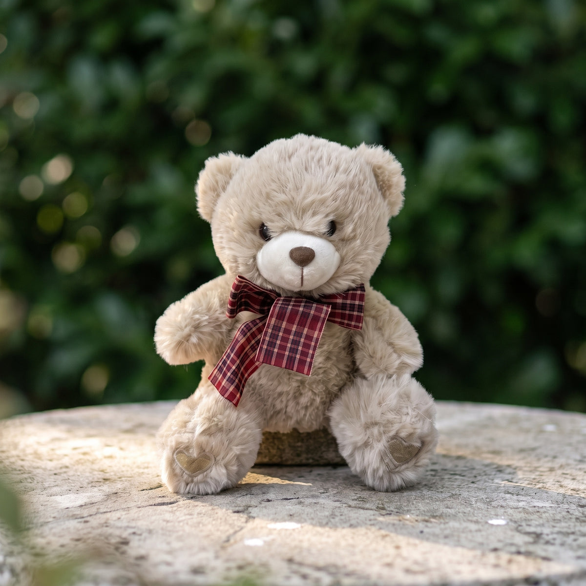 Charle Petit Ours grey, en situation, posé dans un décor naturel