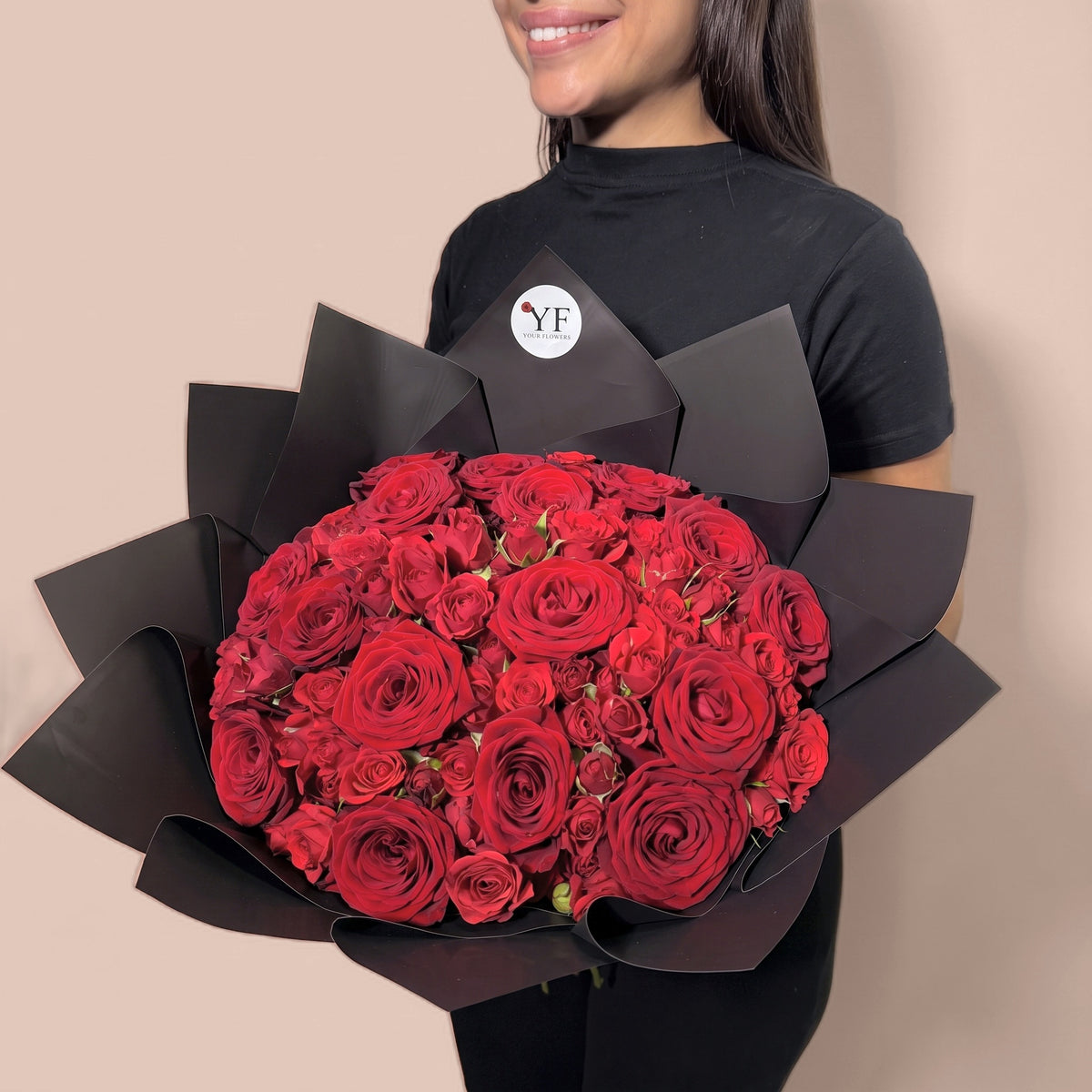Bouquet Duo Romance, vu de trois quarts