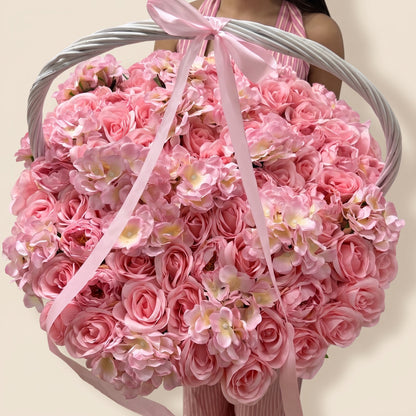 Panier Écrin Rose, vu de trois quarts