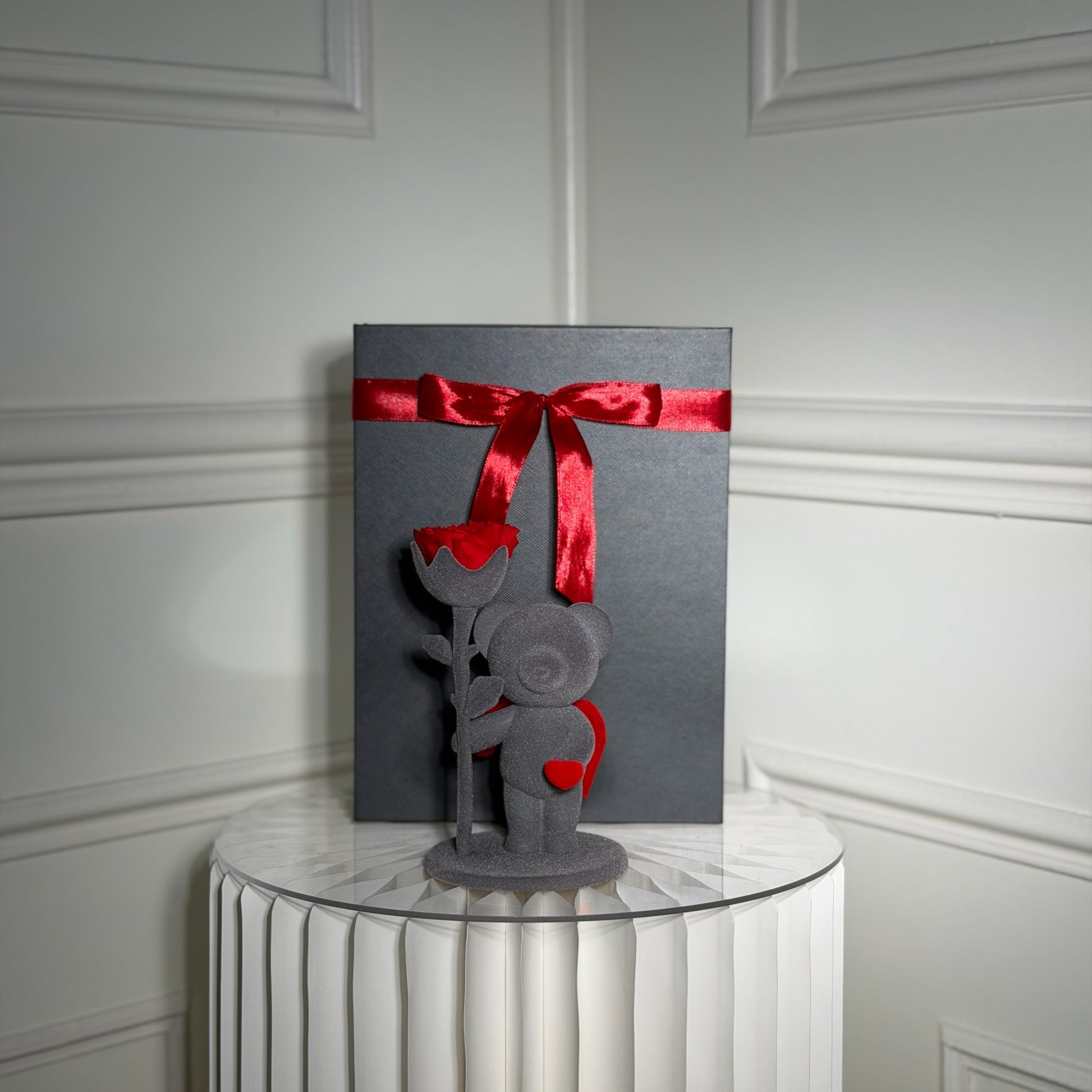 nounours decoratif rose eternelle design moderne