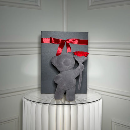 oursons avec roses eternelles cadeau amour duo