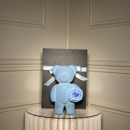 
ourson bleu naissance rose eternelle decoration bebe