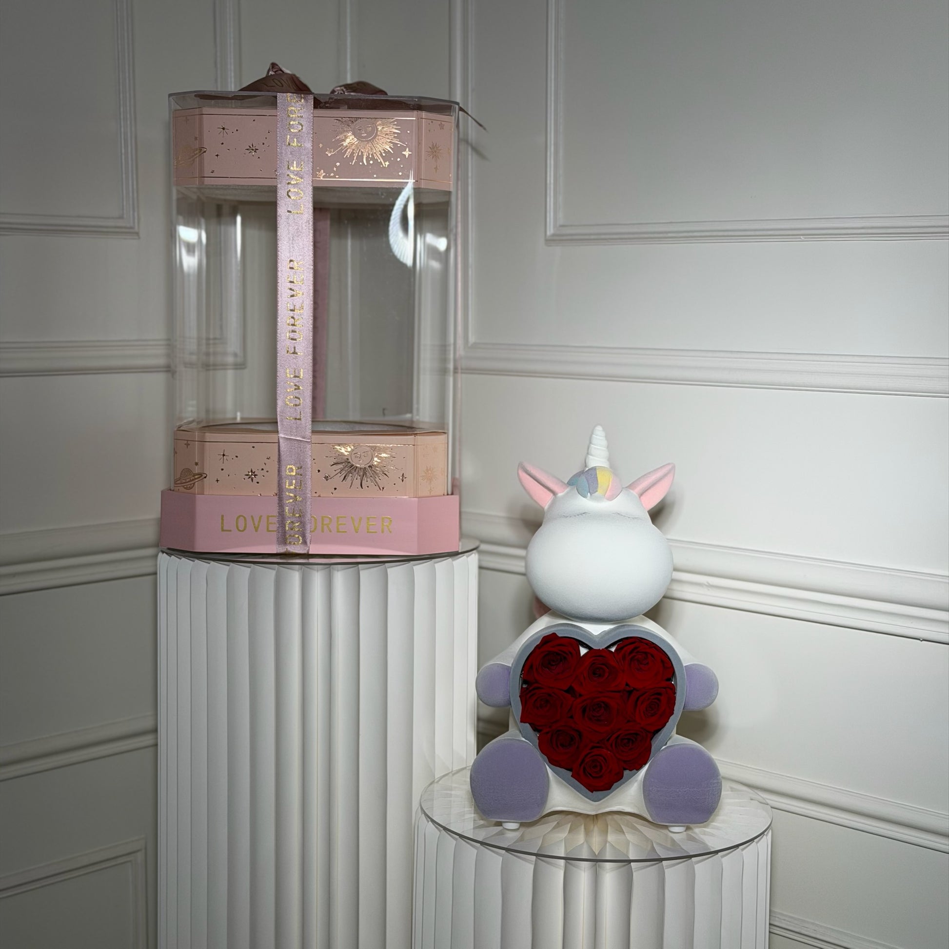 licorne enceinte bluetooth fleurs eternelles coeur