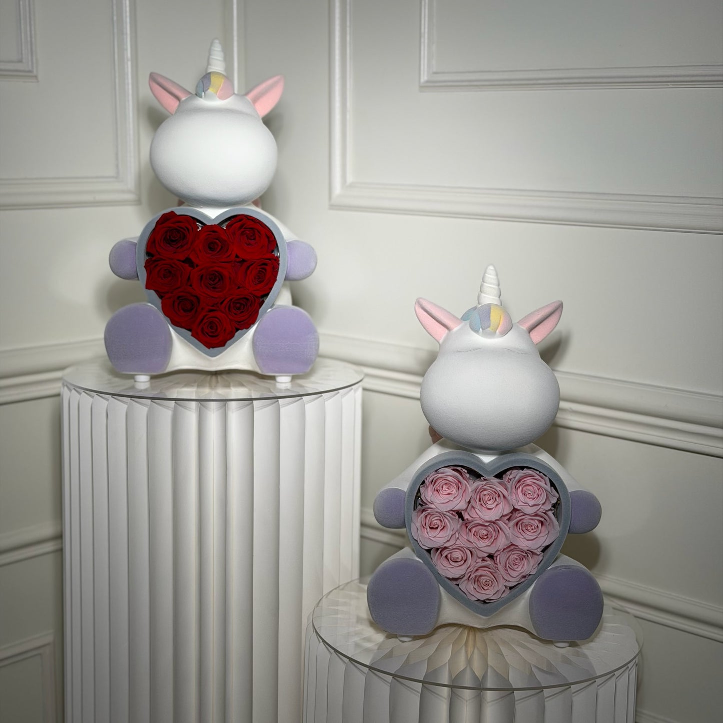 licorne bluetooth avec roses eternelles coeur rose