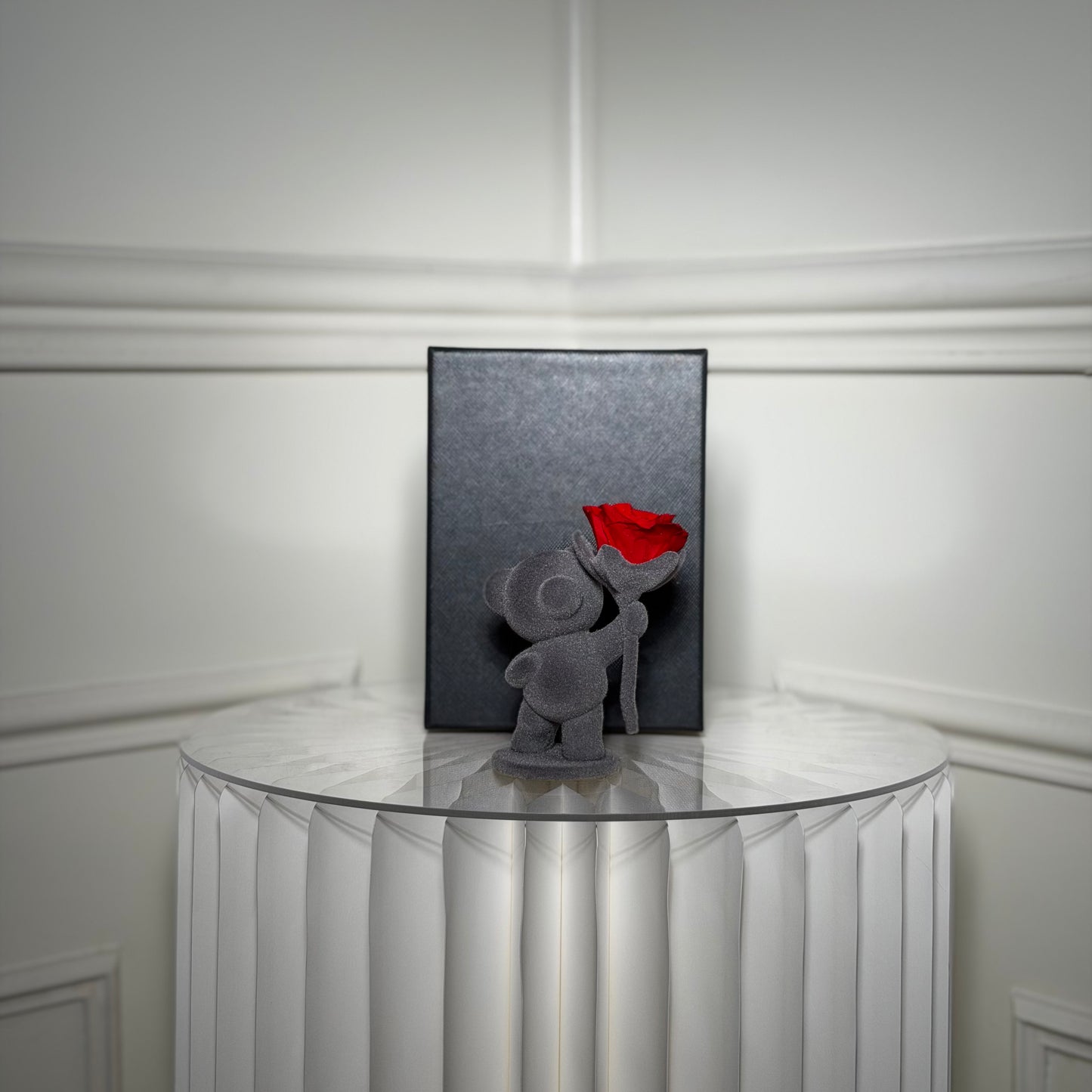 mini nounours rose eternelle gris cadeau romantique