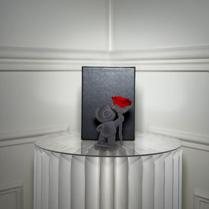 mini nounours rose eternelle gris cadeau romantique