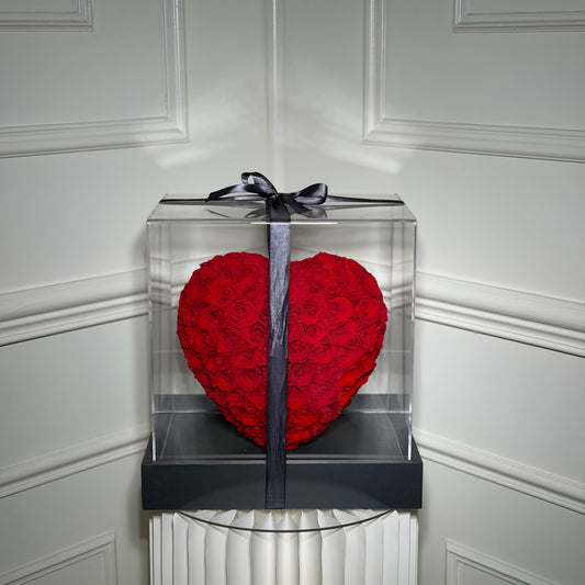 coeur roses stabilisées premium saint valentin