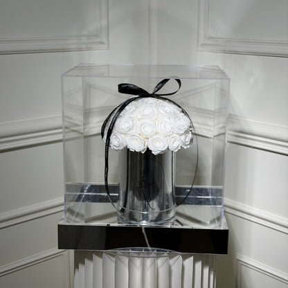 bouquet roses eternelles blanc decoration lux

