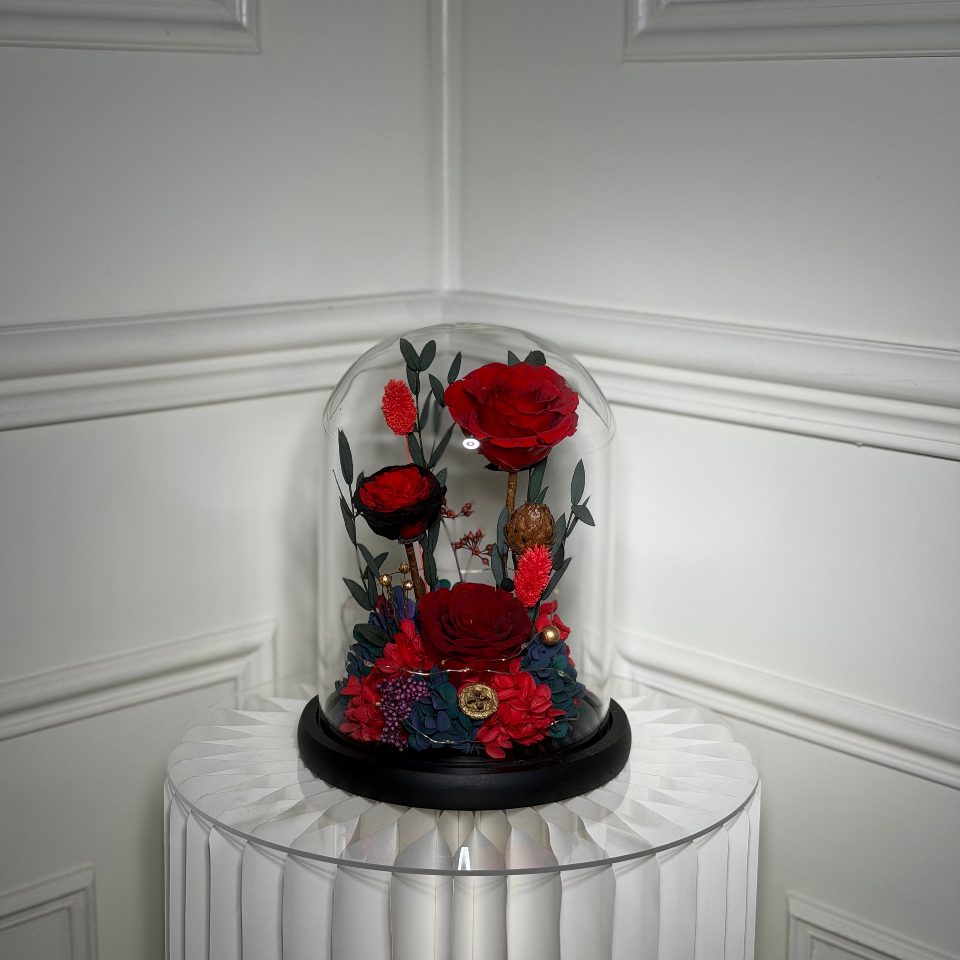 rose eternelle sous cloche decoration elegante