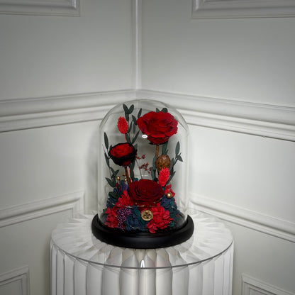 rose eternelle sous cloche decoration elegante