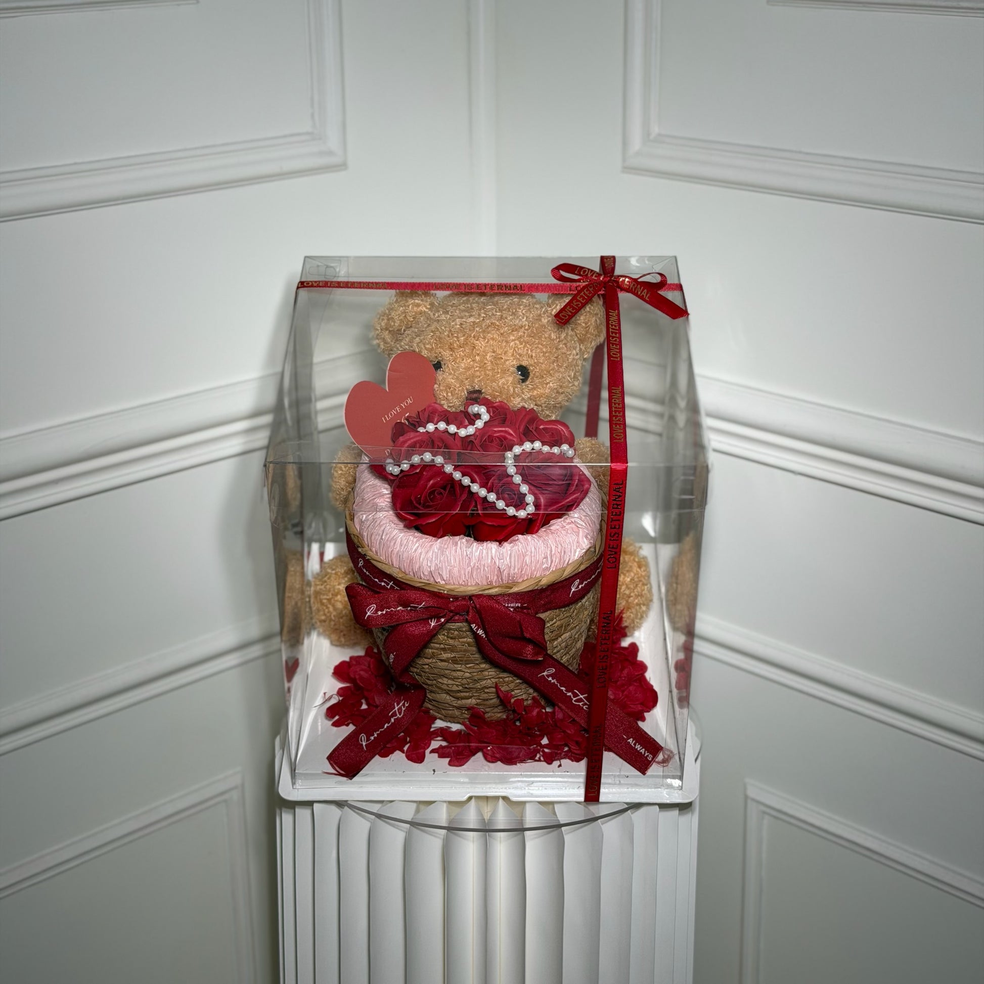 boite nounours rose eternelle cadeau romantique