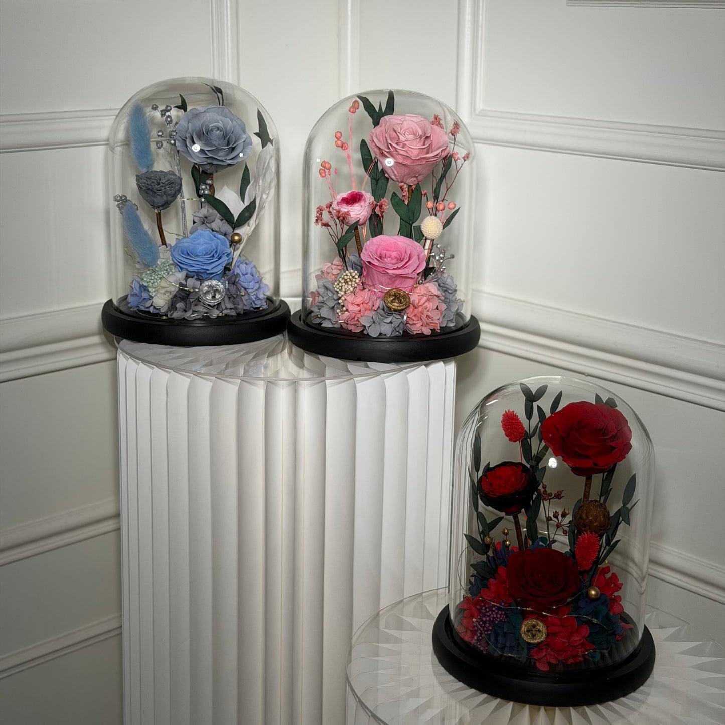 cloche florale eternelle disponible en 3 couleurs