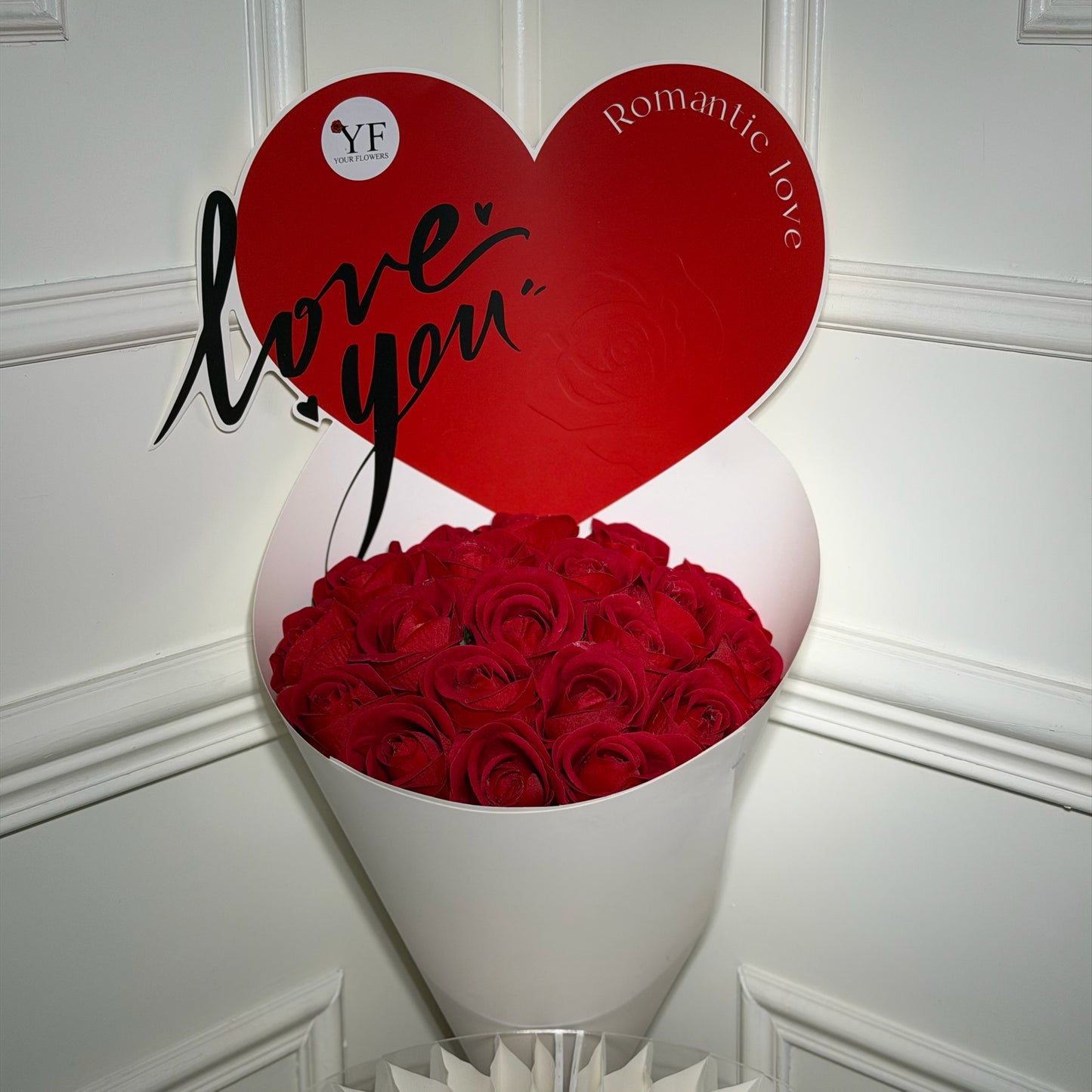 bouquet love you rouge blanc romantique