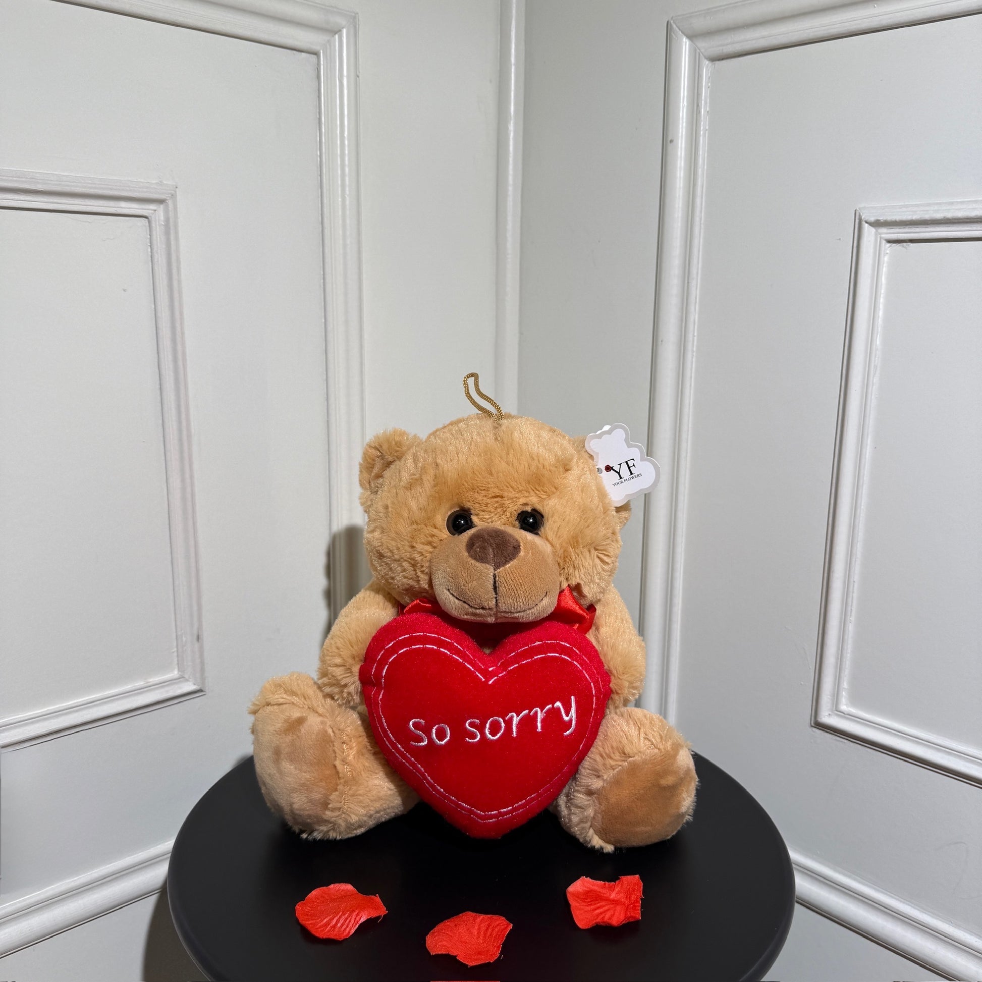 nounours marron coeur so sorry cadeau excuse romantique your flowers