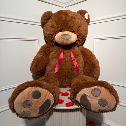 Peluche géante marron 1 mètre, nounours XXL idéal pour une surprise romantique – Your Flowers