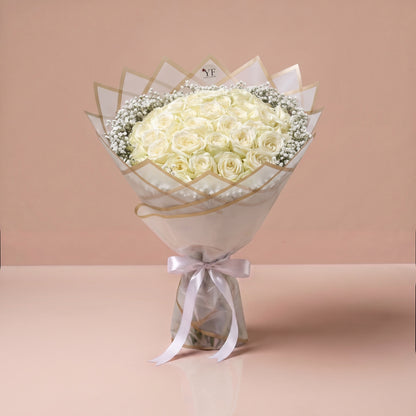 Bouquet Pureté, seul sur fond studio